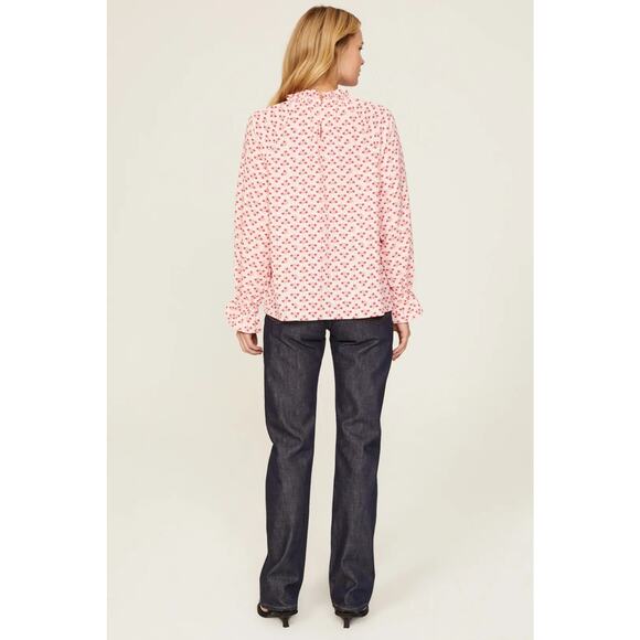New Hill House Posy Pink Millie Top Mock Neck Floral Long Sleeve Sz XL - Picture 3 of 10
